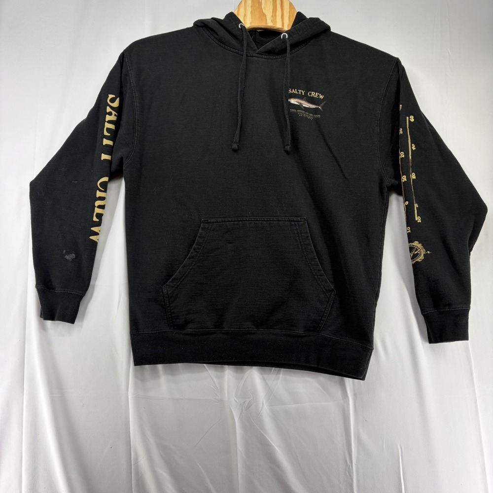Salty Crew Amadeo Bachar Shark Hoodie Mens XL Black Graphic Pullover Sweatshirt
